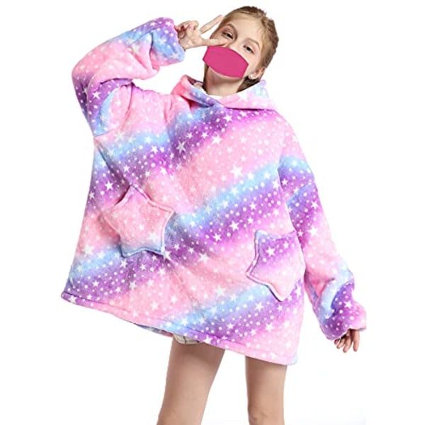 Oversized Hoodie Filt Presenter för Kvinnor UK Vuxna Män Barn Flickor Bärbar Bekväm Fleece Hoodie Morgonrock Som Födelsedagspresenter till Mödrar Vänner Cows-4-15y