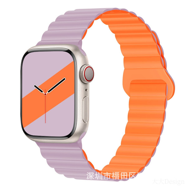 Klockarmband för Apple Watch iWatch 38/40/41mm ljuslila med orange