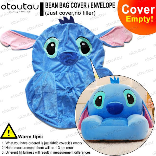 Barn Tecknad Sofföverdrag Sittsäck Stol Söt Puff Ottoman Fåtölj Soffa Mjuk Sammet Golvsits Puff Futon Barnmöbler Gåva blue rabbit