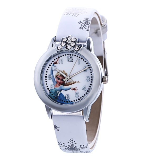 Frozen Cartoon Dammode Mode Watch Student Trendig Digital Cartoon Belt Quartz Watch Watch för kvinnor White