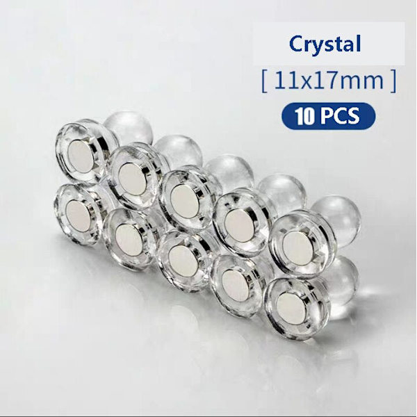 10 st Trycknålar Kontor häftstift Starka Neodymmagneter Konmagneter Supermagnet anslagstavla Schack Magnetiska trycknålar 10pcs crystal 21X15