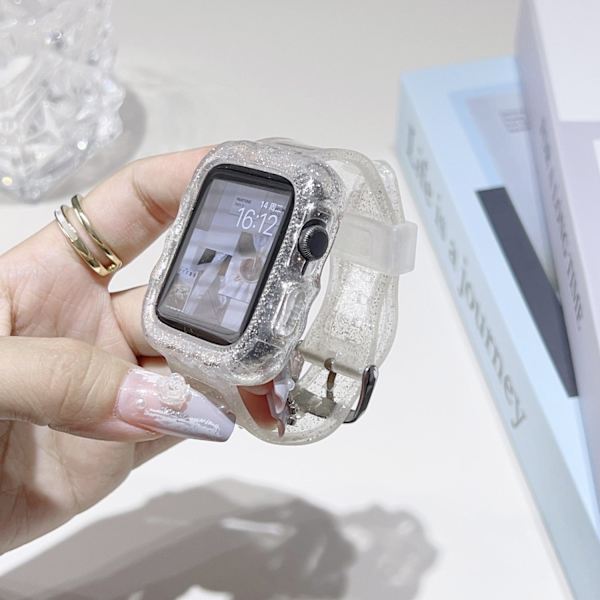 Kellon ranneke Apple Watch iWatch 10. sukupolvelle/42mm super flash läpinäkyvä