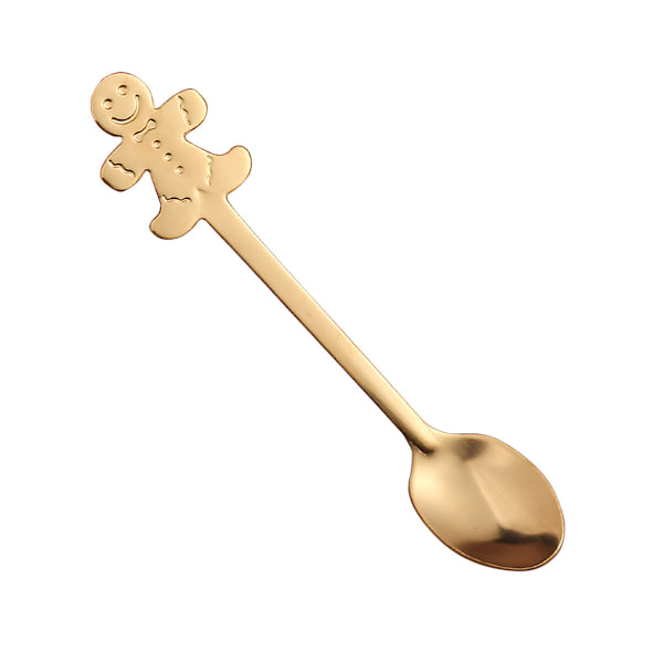 Pieni lusikka Lumimieslusikka Pohjoismainen tyyli Astiasto Lahjalusikka Lahjapakkaus Joululahjapakkaus Powder Box gold spoon: socks XINGX