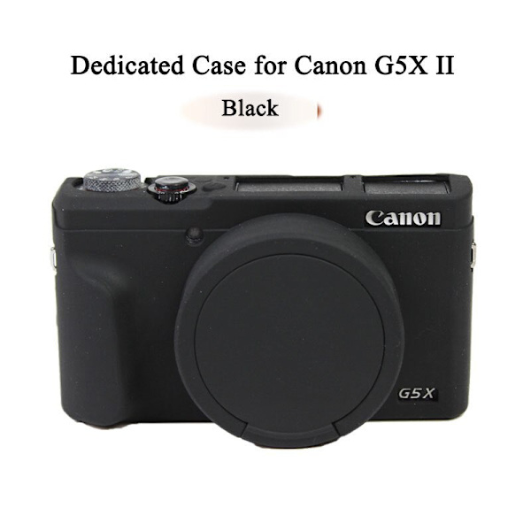 Snygg kameraväska för Canon G7XII G7X II G7X mark 3 G7X III G5X II Silikonfodral Gummi Kameraskydd Skyddande Skal G5X II Black