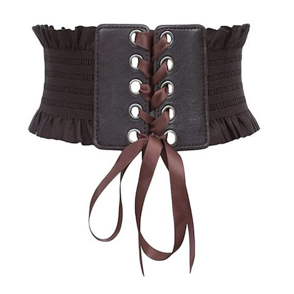 Vintage Dam Mode Stretchbälte Tofs Elastiskt Spänne Bred Klänning Korsett Midjeband Coffee