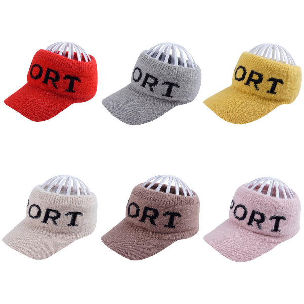Ny Topplös Hatt Höst och Vinter Dam Koreansk Mode Stickad Hatt Trendig Alfabet Keps Utomhus Håll Värmen Gray KK Adult (55-58cm)