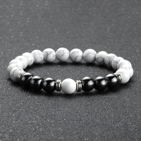 Naturligt Tiger Eye Beads Armband För Kvinnor Hälsovård Hematit Stretch Armband Män charm Mode Smycken charm armband män 8mm  black agate1 S180mm(7in)