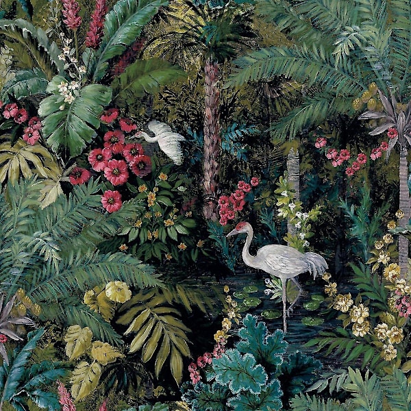Outside In Jungle Paradise Tapet Holden Sort Black