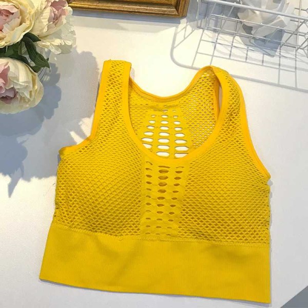 Dame Sports BH Sexet Mesh Åndbar Sports Top Push Up Kvindelig Gym Fitness Sports Undertøj Kvinde Sapphire L