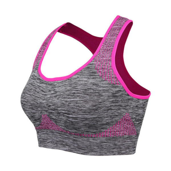 Yoga BH Push Up Gym Løbe BH Sømløs Trænings Fitness BH Top Purple M
