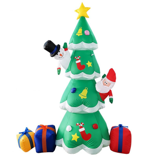 Jul Uppblåsbar Modell Lysande Uppblåsbart Träd Äldre Snögubbe Uppblåsbar Modell Gård Semesterdekoration Dekorationsrekvisita 1.8 M Gift Pack old man Suitable Standard