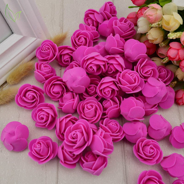 50 st PE Skum Fake Rosor Huvud Konstgjorda Blommor Billig Bröllopsdekoration för Scrapbooking Presentförpackning DIY Krans Multi-Användning 11 rose red