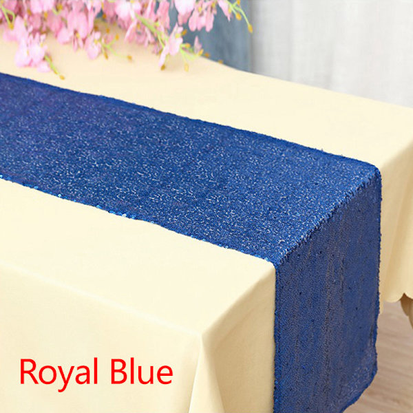30x180cm Färgglad Paljettbordslöpare För Festduk Bröllop Bordsduk Bordsöverdrag Dekoration Bordslöpare royal blue
