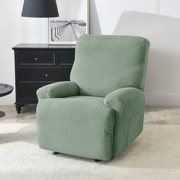 Fåtöljöverdrag för vardagsrum, elastiskt överdrag för vilstol, avkopplande sofföverdrag, relaxfåtöljöverdrag light green