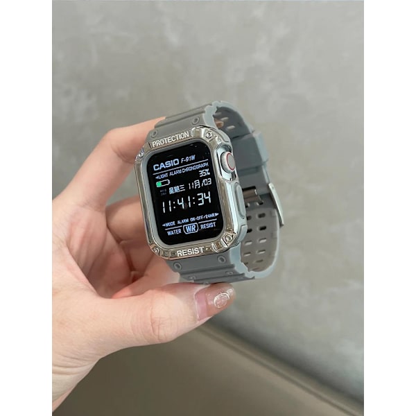 Klockarmband för Apple Watch iWatch 38mm /2/3 generation silvergrå
