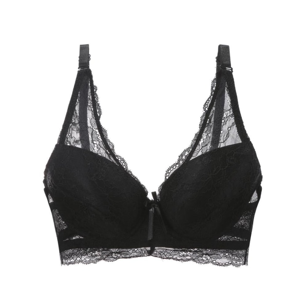 Artdewred Sweet Lace Push Up BH Deep V Tin Sexiga Underkläder Små Bröst BH För Kvinnor Underkläder Tjej Black 36A