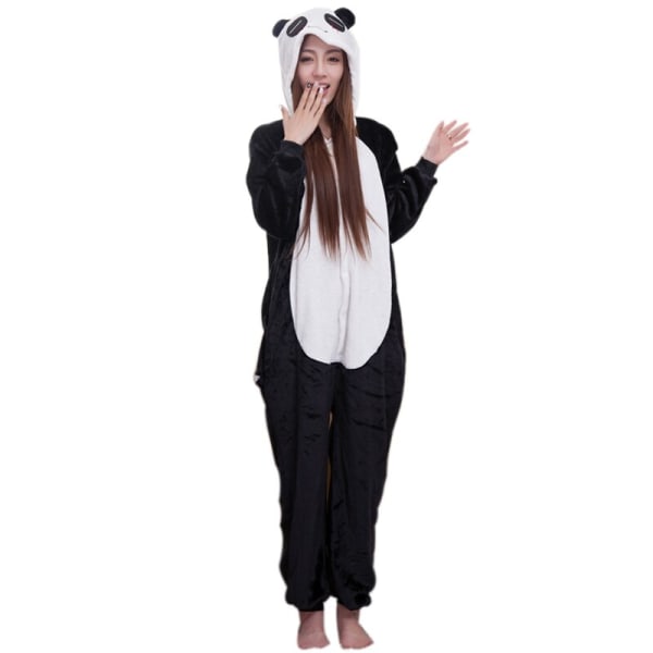 Panda Kigurumi Pyjamas Bear Onesies För vuxen One-Piece Pijamas Djur Nattlinne Kvinnor Män Sovkläder Pojke Flickor Cosplay kostym panda onesies L