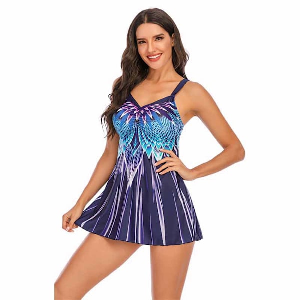 Pigebadedragt Bikini Dame Sexet Gradient Print Plisseret Badetøj Picture color S