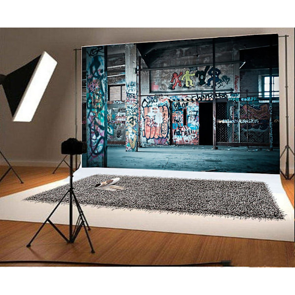 150x220 Cm Graffiti Bakgrunn Ruinert Gammel Fabrikk Håndmalt Veggmaleri Grunge Abstrakt Tapet Fotorekvisitter