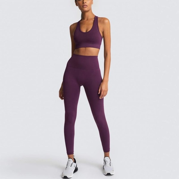 Yogadräkt Sportkläder Fitness Sport-bh Leggings 2-delade set för yoga dam shenhui S