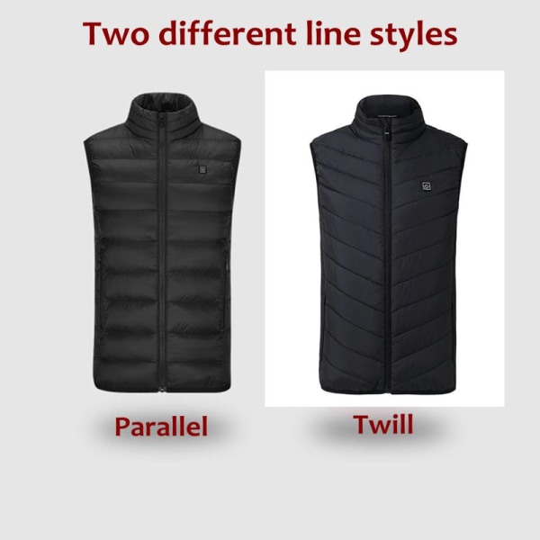 Herre Udendørs USB Infrarød Varme Vest Jakke Herre Vinter Elektrisk Opvarmet Vest Veste Til Sport Vandring Oversized 5XL 11 areas Twill black XXL