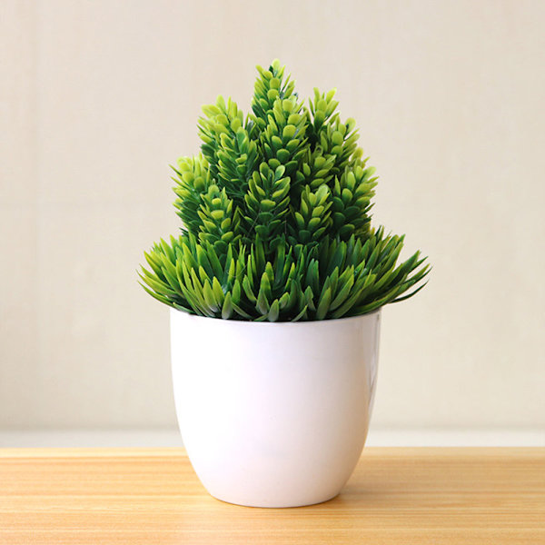 Uudet keinotekoiset kasvit Mänty Bonsai Pieni puu Ruukkukasvit Tekokukat Ruukku koristeet kodin sisustukseen Hotellin puutarhakoriste H