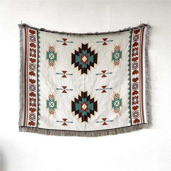 Mystical Eyes -kuvioinen kudottu heittopeitto, seinämatto, sohvanpeitto, makuuhuoneen sisustus, tupsulanka-peitto, suuri heittopeitto, kuvakudos, piknikmatto Xt01-3 130x150cm