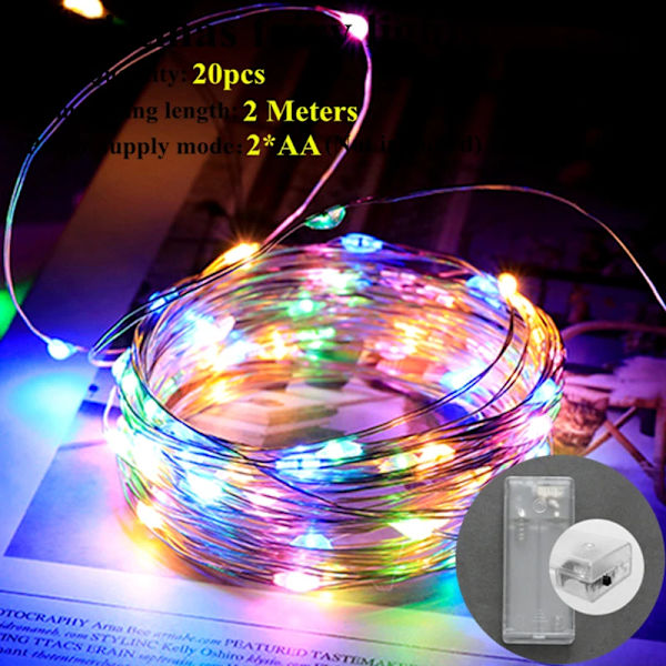 Uusi Vuosi 2024 Luovat Pajunoksavalonauhat 20 LEDiä Joulukoriste Kotiin Noel Kerst Xmas Koristelu Navidad 2023 F284-Color 20LED