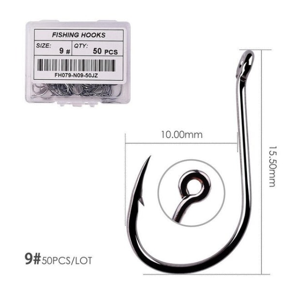 Fishhook 50 stk / 20 stk / Eske Sirkel Karp Øye Fiskekrok Størrelse 2-22# Ringøye Japan Fiskekroker Fiskekroker Enkel Jigg Fiskekrok Utstyr Size 22 - 20pc