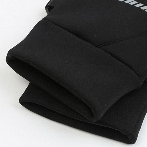 Nye vinterhansker motorsykkel ski klatrehansker utendørs sykling vanntett anti-skli plysj tykke varme votter hansker for menn M-black 19-23cm