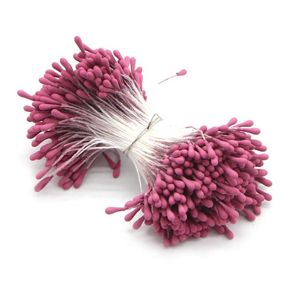 Håndværk 144/420/600/1000 stk./parti Blomster Støvdragere 2 mm DIY Kunstige Blomster Krans til Bryllupsfest Hjemmeindretning D0401 C9 Rose Red 420pcs