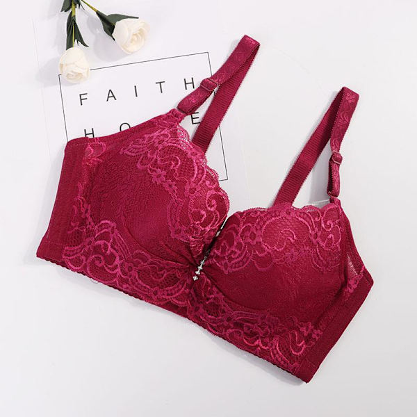 Dam BH Sexiga Damer Push Up Spets BH Bygelbehå Underkläder Red 85