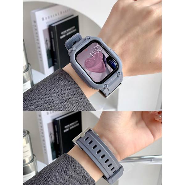 Kellon ranneke Apple Watch iWatch 45mm 7. ~ 8. sukupolven ins elektroniseen tyyliin integroitu - harmaa