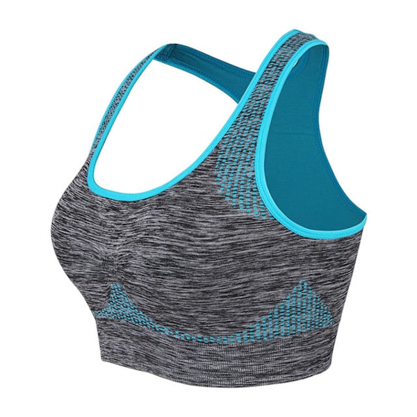 Joogaliivit Push Up Kuntosali Juoksuliivit Saumattomat Treeni Fitness Liivit Toppi Blue M