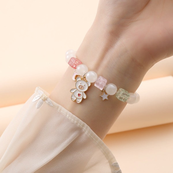 Lille Vare Armbånd Ornament Koreansk Stil Frisk Sød Clow M Krystal Snøre Perler Børn Studenter Armbånd Kvinde 573D Cherry