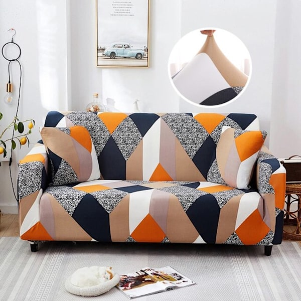 Elastisk sofabetræk med krydsmønster, strækbart all-inclusive sofabetræk til stue, sofabetræk til sofa og loveseat Color 8 2-seater 145-185cm