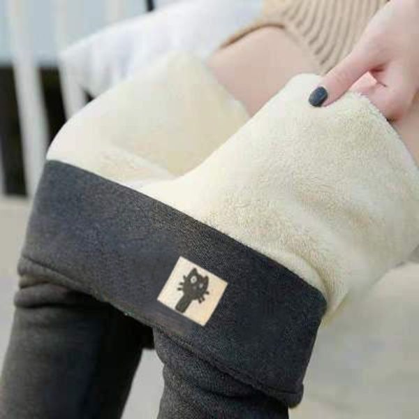 Talviset naisten leggingsit samettiset lämpimät housut korkeavyötäröiset leggingsit naisille yksiväriset leggingsit mukavat lämpimänä pitävät joustavat leggingsit Butterfly black 4XL