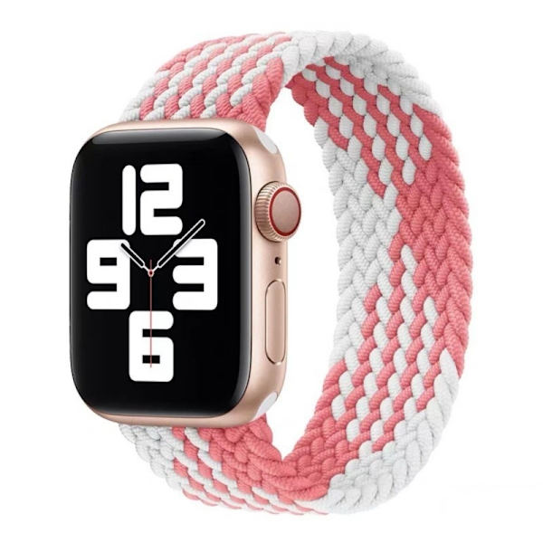 Klockarmband för Apple Watch iWatch 42/44/45mm XS 128mm Z-mönster - rosa vit