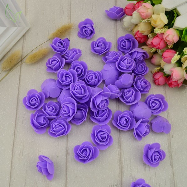 50 st PE Skum Fake Rosor Huvud Konstgjorda Blommor Billig Bröllopsdekoration för Scrapbooking Presentförpackning DIY Krans Multi-Användning 13 white