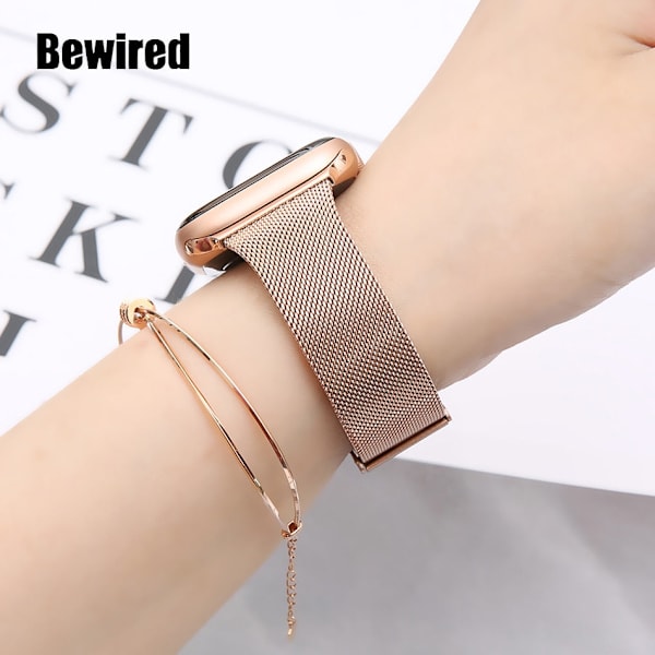 Smal Klockarmband för Apple Watch SE 6/5/4 40MM 44MM Metallarmband Loop Rem för iWatch Series 3/2/1 38MM 40MM Armbandsur Retro Gold for 42MM and 44MM