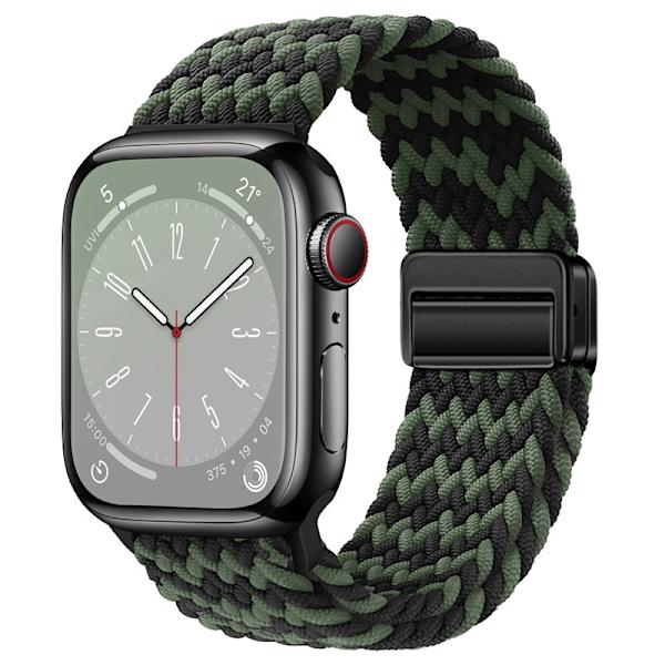 Klockarmband för Apple Watch iWatch S1-S9:38/40/41/S10:42MM metall inre magnetspänne W svart grön