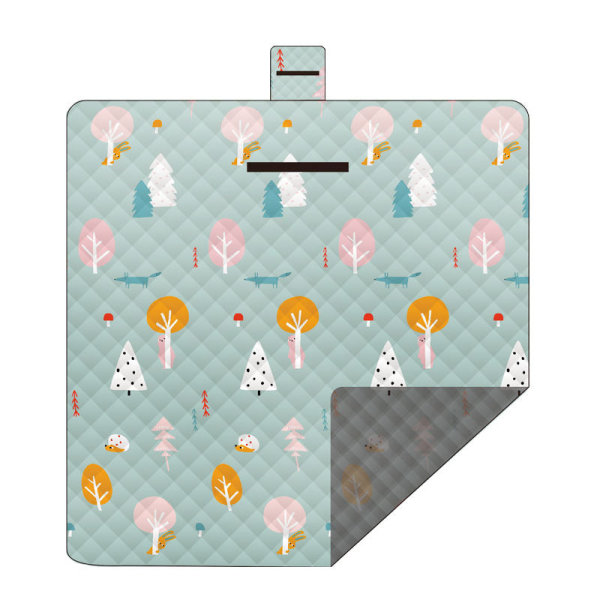 Udendørs Campingmåtte Picnic Tæppe Vandtæt Måtte Maskinvaskbar Bærbar Rejse Strandtæppe Foldbar Picnic Strandmåtte 2*2M gray leaves
