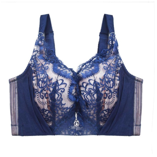 Plus Size BH för kvinnor Sexiga Spets BH Push Up Bygelunderkläder Blue 40D