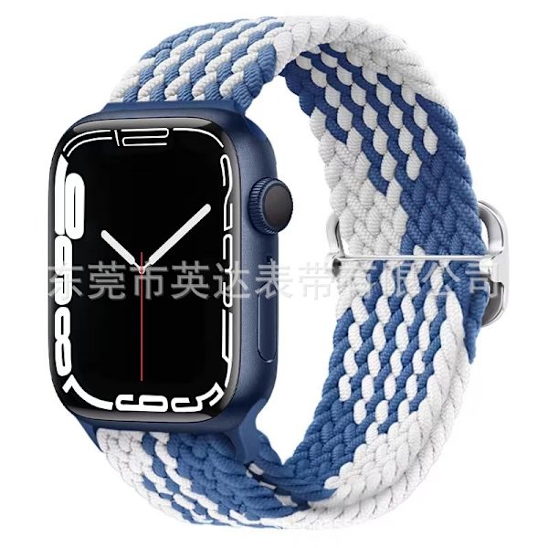 Kellon ranneke Apple Watch iWatch 38/40/41mm Z-kuvio sininen ja valkoinen