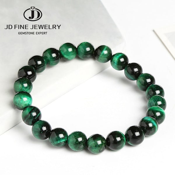 Højkvalitets Blå Tigerøje Buddha Armbånd Natursten Runde Perler Elastisk Reb Mænd Kvinder Armbånd Muticolor 10mm
