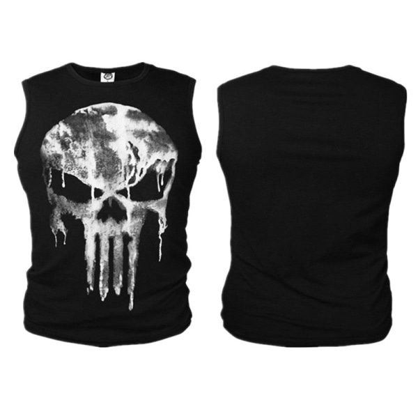 Frank Castle Superhjälte Cosplay Kostymer Dödskalle Väst Linne Daredevil T-shirt Bomulls T-shirt B S