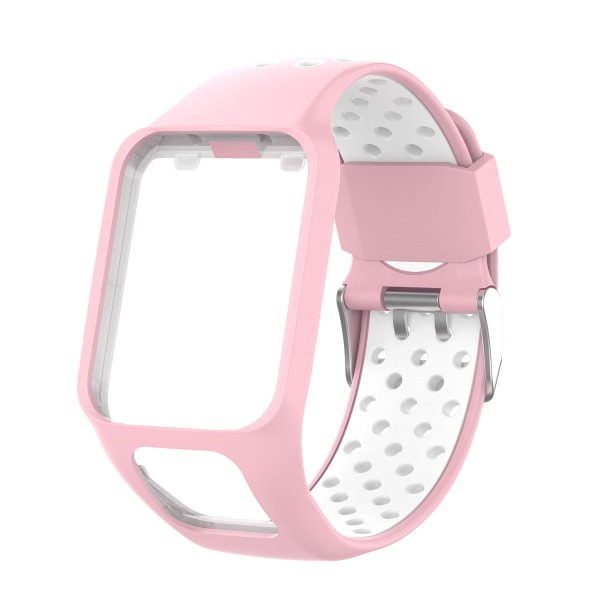 Til TomTom Multi-Sport /Runner2/3 udskiftnings silikone urrem Pink white