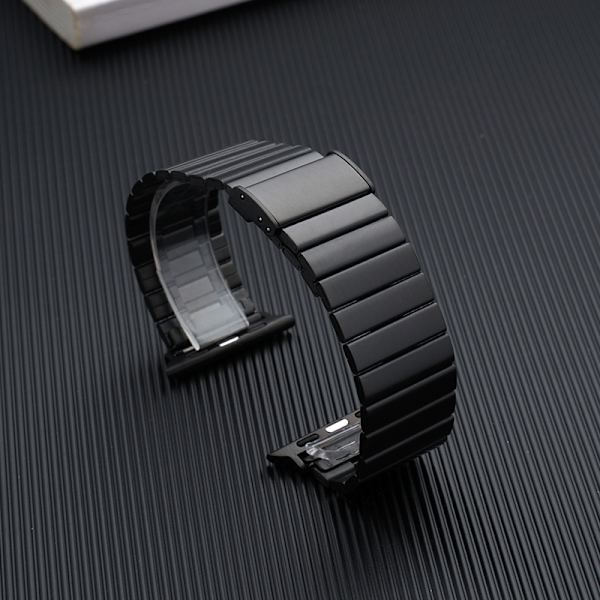 Klockarmband för Apple Watch iWatch för 38-40-41mm, ett stycke spänne - svart