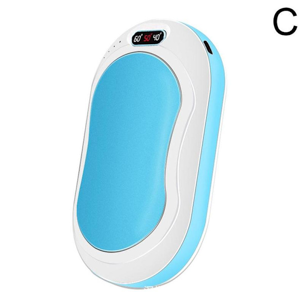 10000mAh Håndvarmer USB Power Bank Bærbar Elektrisk Lomme Håndvarmer Digitalt Display Lommelykt Julegave C 11*6.3cm