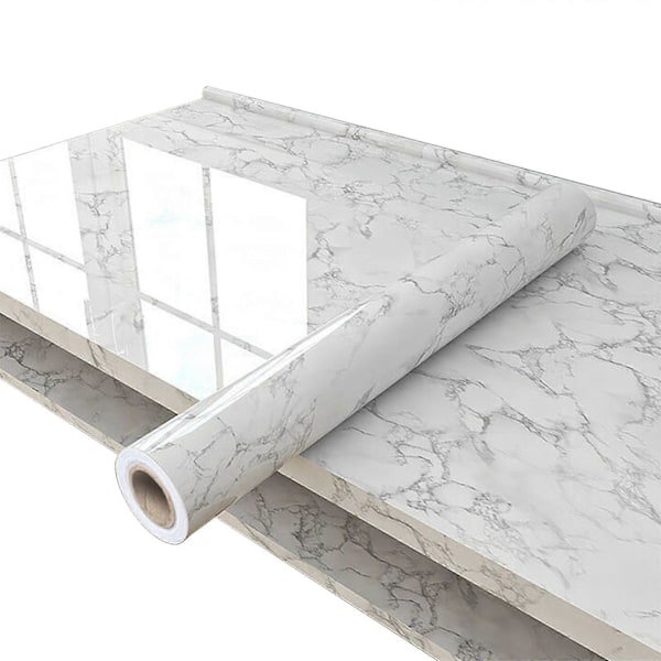 60% alennus harmaa/valkoinen/musta kiiltävä marmoripaperi graniitti vedenpitävä tapetti kuori ja kiinnitä tapetit harmaa 40*100 Grey 40*100